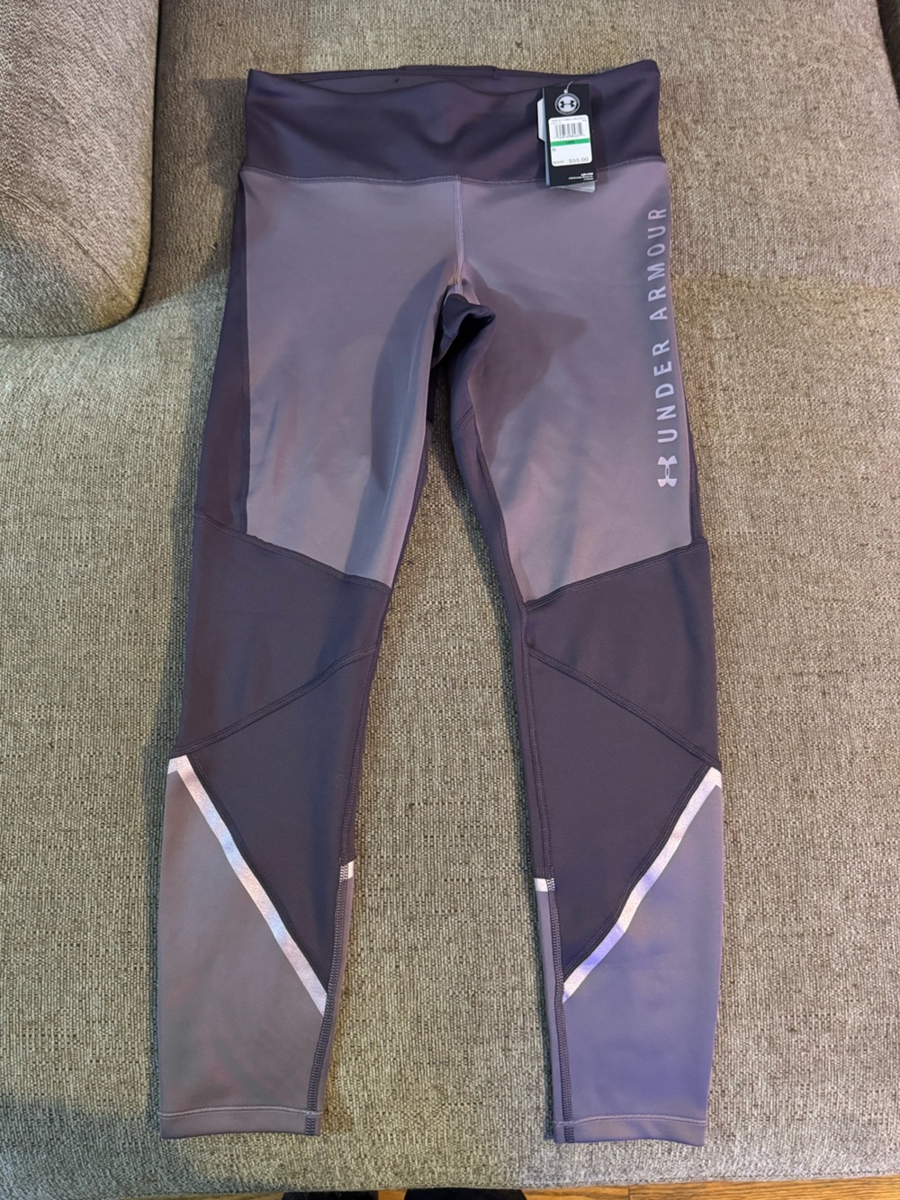 Under Armour Women’s Two-Tone Purple Leggings Size L Brand New With Tags